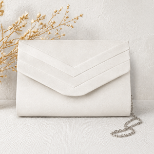 Koko White Faux Suede Clutch Bag