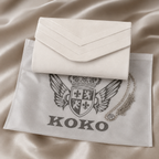 Koko White Faux Suede Clutch Bag