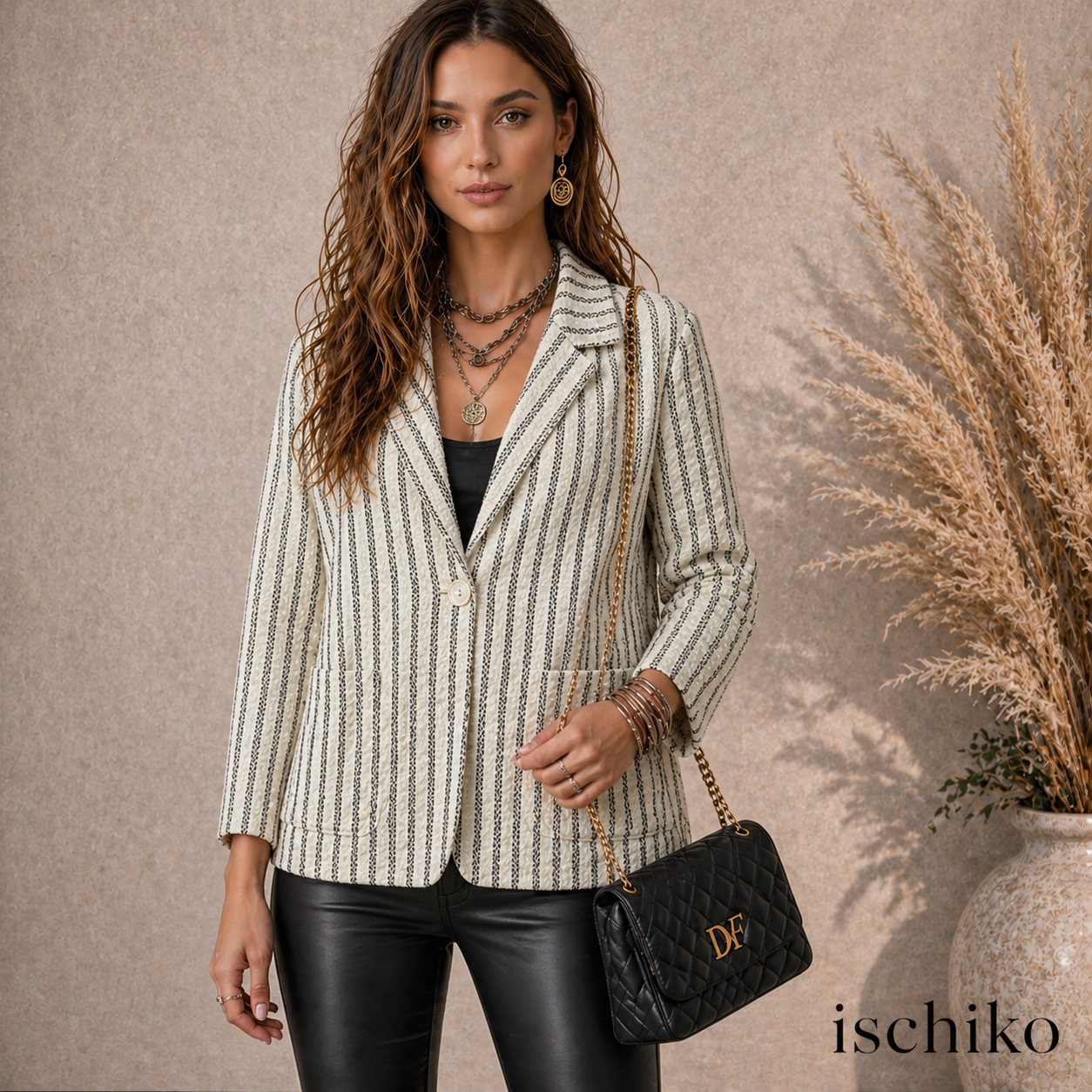 Ischiko by Oska Vintage Ivory Floral Cotton Jacket UK 14