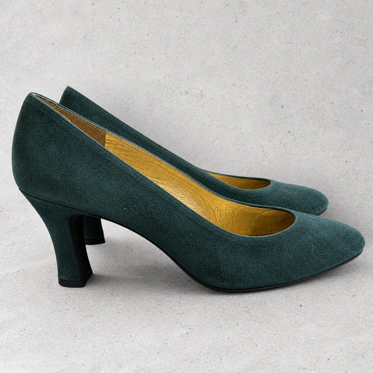 Roland Cartier Dark Green Suede Court Shoes UK 4