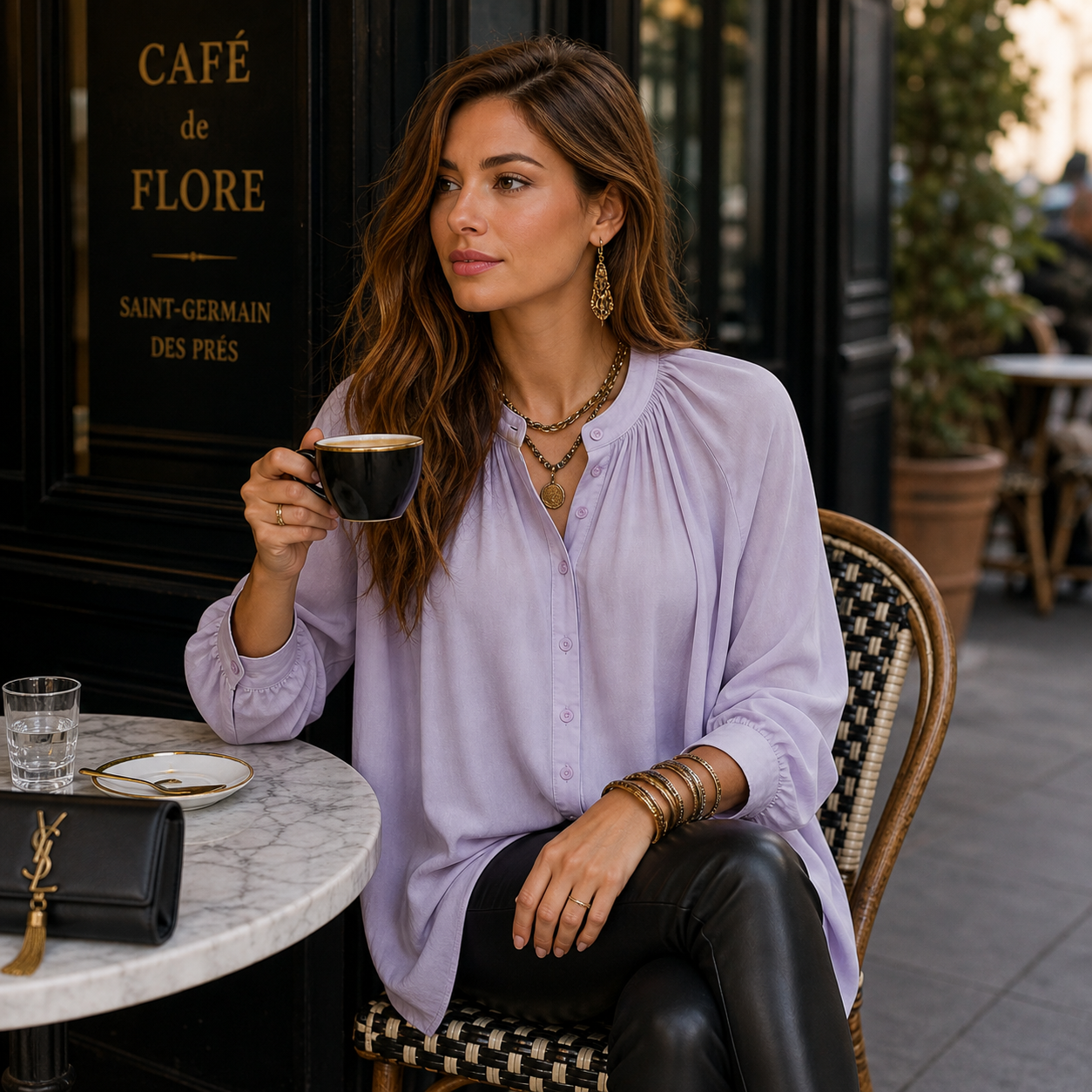 M&S Collection Pale Lilac Smock Neck Top UK 8