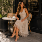 Made In Italy Cream Jersey Lace Dress  UK 10