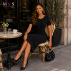 Marks & Spencer Black Beaded Twist Short UK 12