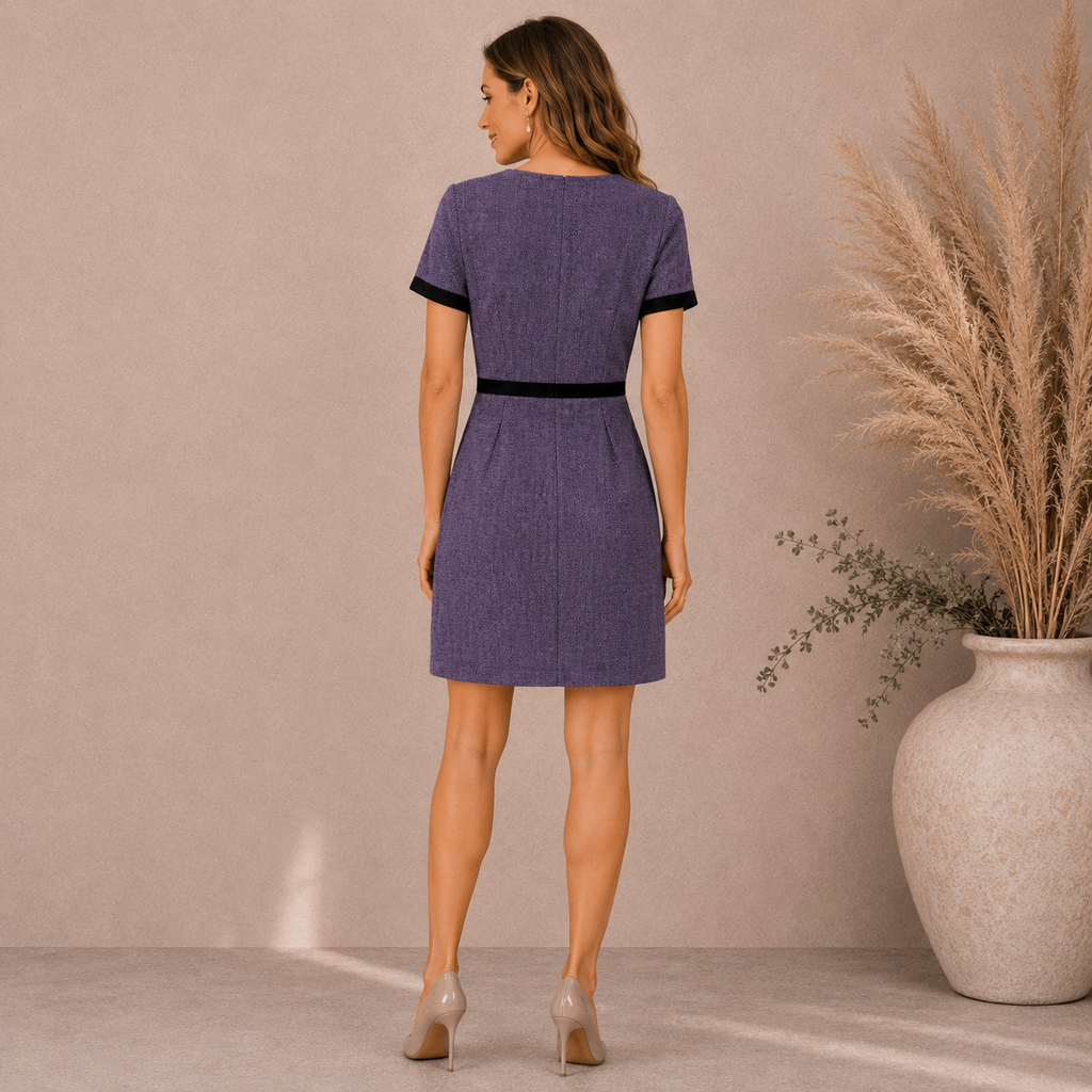 Nomads Purple Black Woven Cotton Dress UK 14