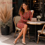 Kate Cooper Red Ruched Stretch Jersey Dress UK 14