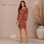 Kate Cooper Red Ruched Stretch Jersey Dress UK 14