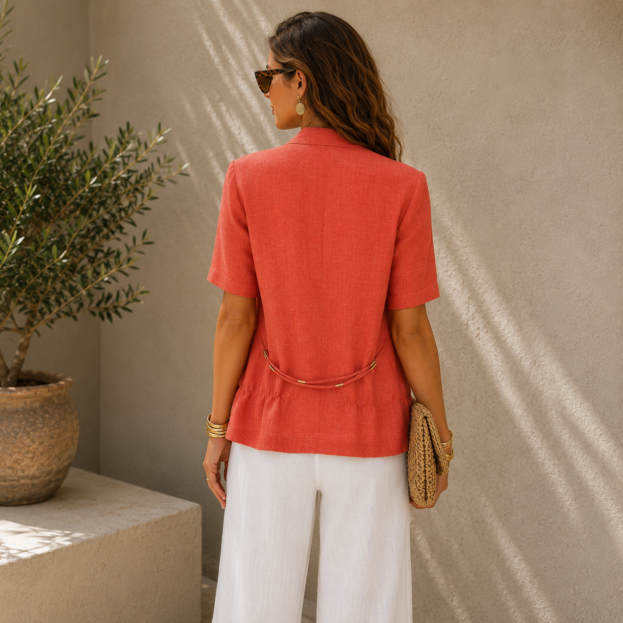 Joseph Ribkoff Vintage Tangerine Waistcoat UK 10