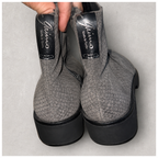 Office London Grey Suede Snakeskin Chelsea Ankle Boots UK 7