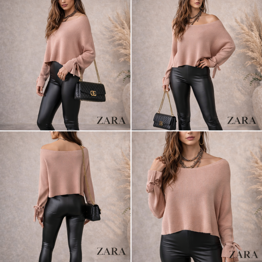 ZARA Knit Blush Peach Jumper UK 12
