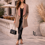 Lamberto Losani Mink Coral Cashmere Silk Waterfall Cardigan UK 10/12