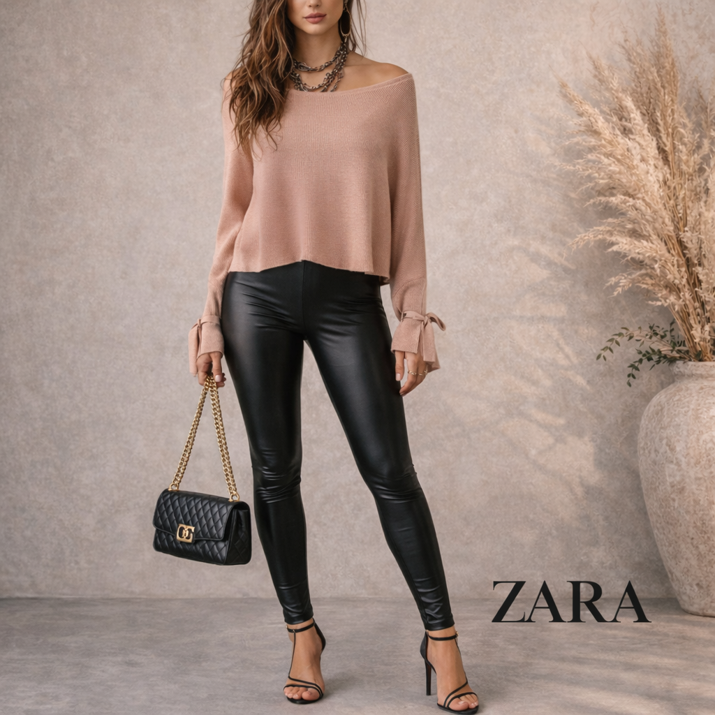 ZARA Knit Blush Peach Jumper UK 12