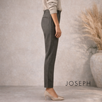 Joseph Zoom Dove Grey Flannel Stretch Trousers UK 10