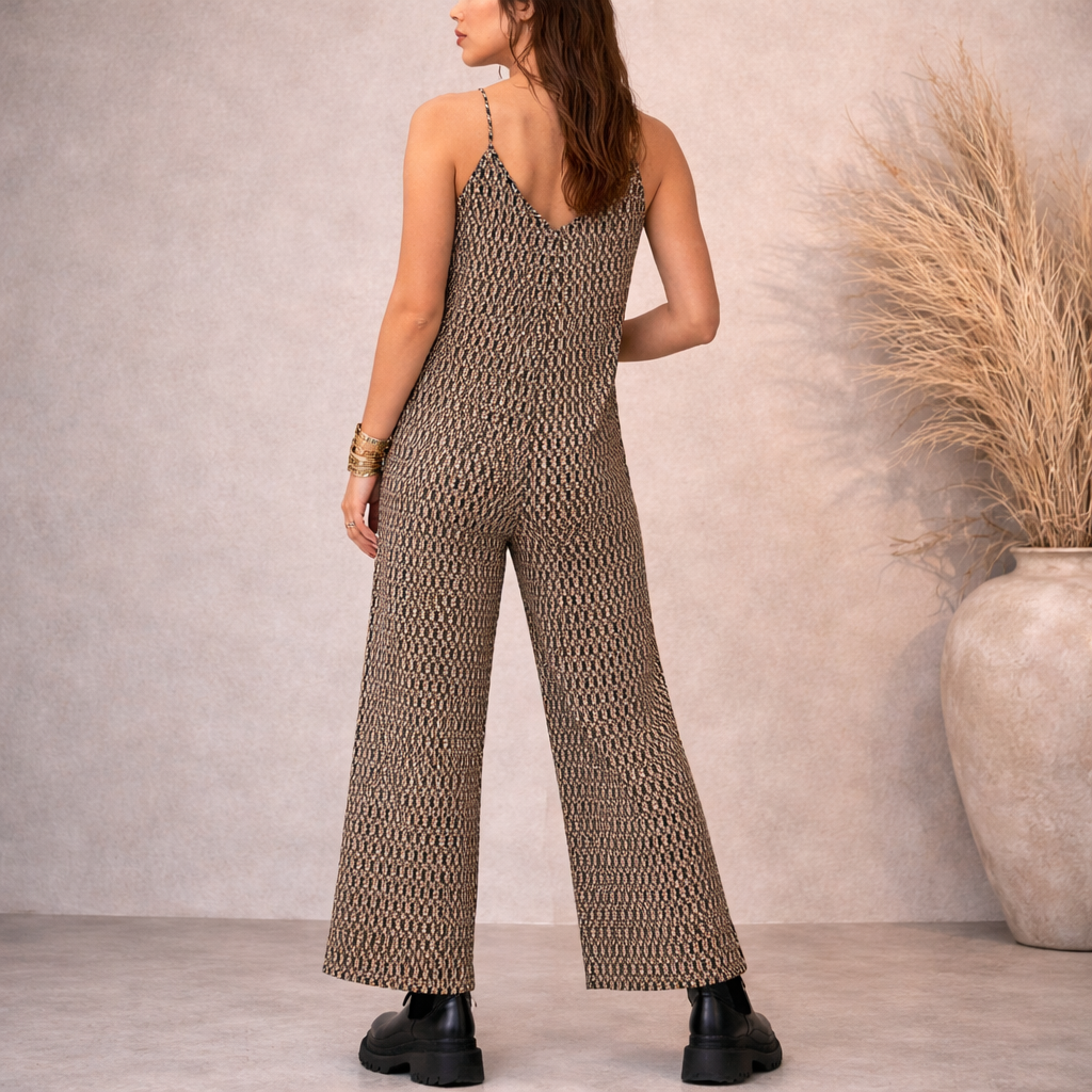 Nasty Gal Retro Chain Print Strappy Trapeze Jumpsuit UK 6