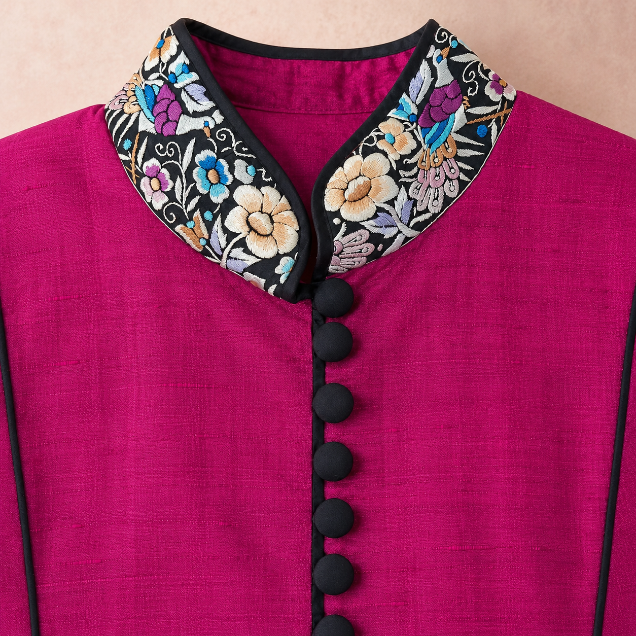 Vintage AnnaBelinda Fuchsia Raw Silk Jacket – UK 12