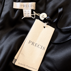 Precis Isabelle Jet Black Satin & Lace Dress UK 10 NWT
