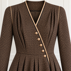 AnnaBelinda Vintage Brown & Bronze Wool Silk Dress UK 14/16 Unworn