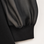 L.K. Bennett Rosa Black Knit Dress Sheer Silk Sleeves – UK 12