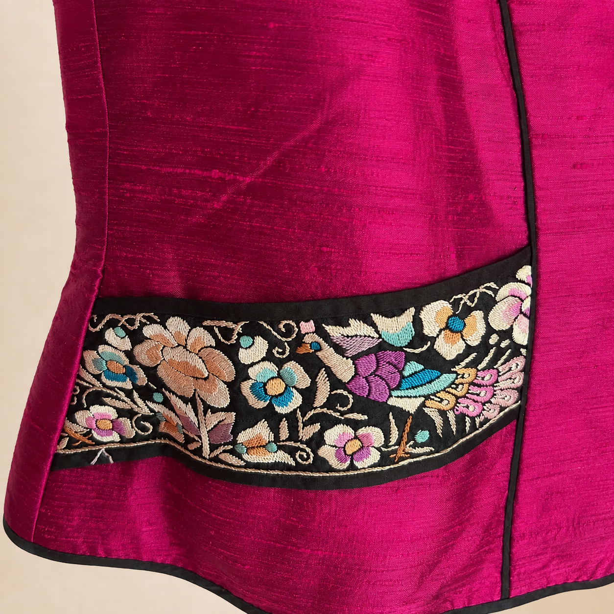 Vintage AnnaBelinda Fuchsia Raw Silk Jacket – UK 12