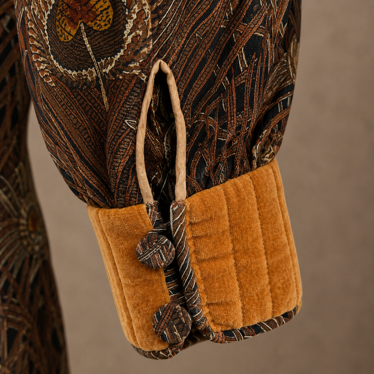 Vintage AnnaBelinda Peacock Feather & Velvet Dress – UK 10/12