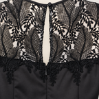 Precis Isabelle Jet Black Satin & Lace Dress UK 10 NWT
