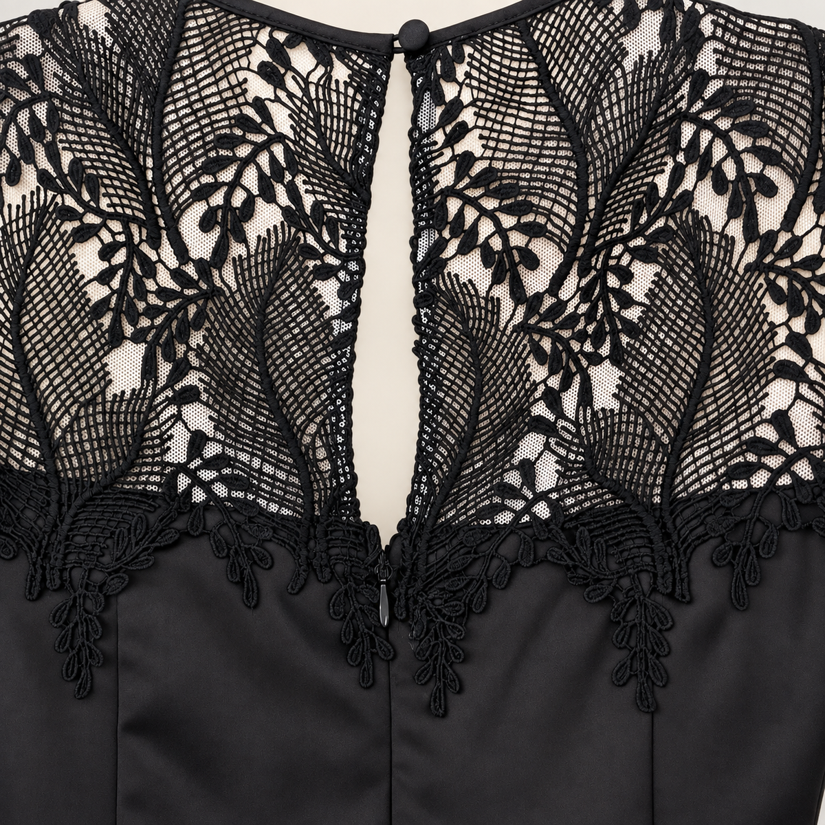 Precis Isabelle Jet Black Satin & Lace Dress UK 10 NWT