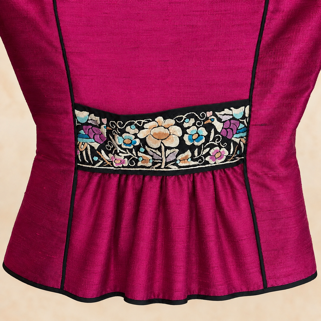 Vintage AnnaBelinda Fuchsia Raw Silk Jacket – UK 12