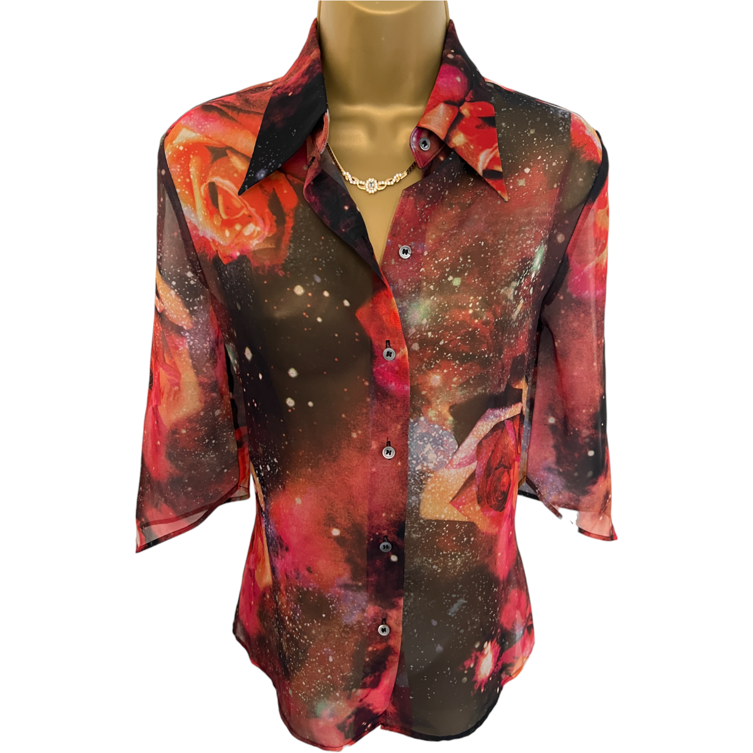 Betty Barclay Rose Floral Semi Sheer Blouse UK 10