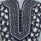 Vintage AnnaBelinda Oxford Navy & White Floral Dress UK 14/16