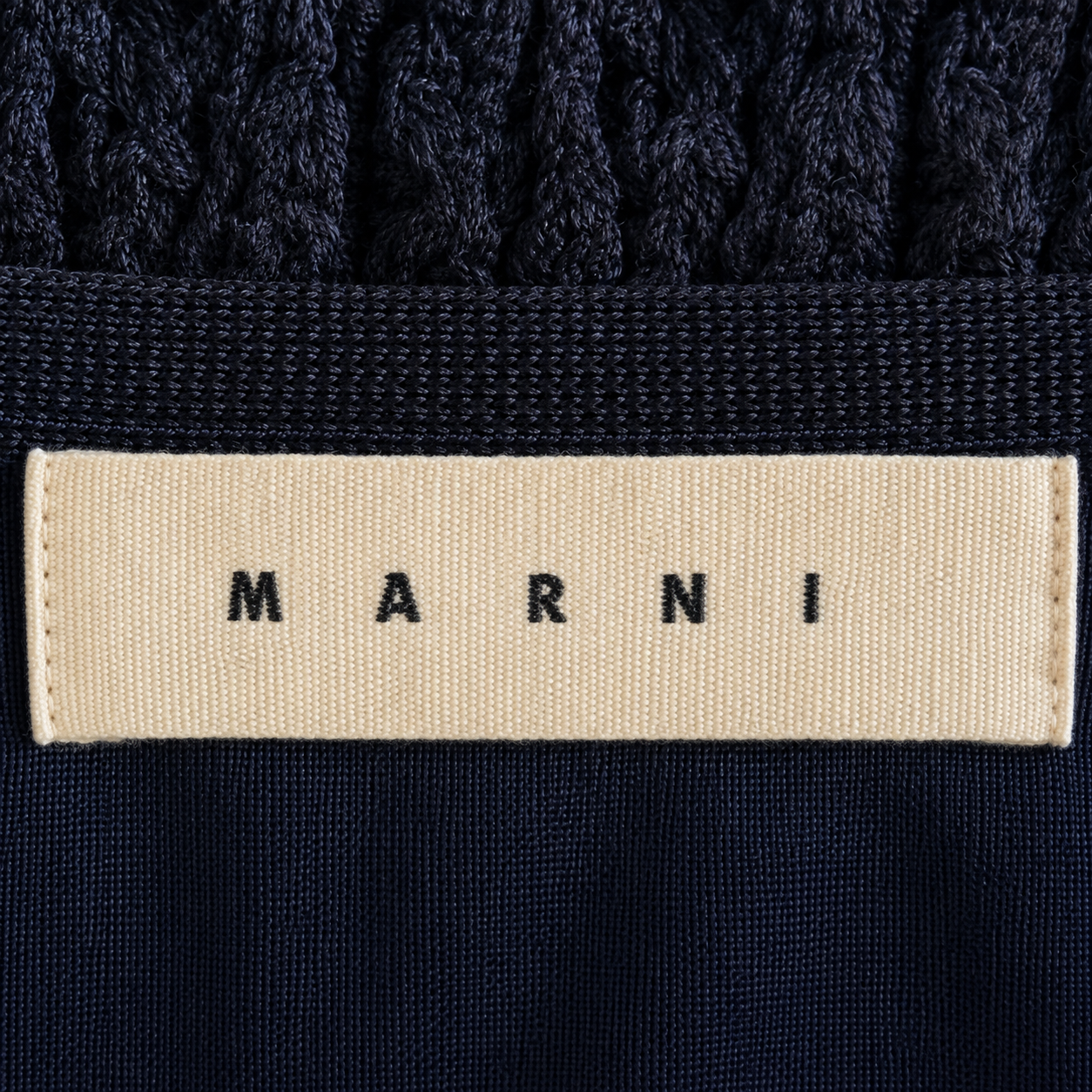Marni Crochet & Wool-Blend A-Line Dress – Navy – Size S / UK 6