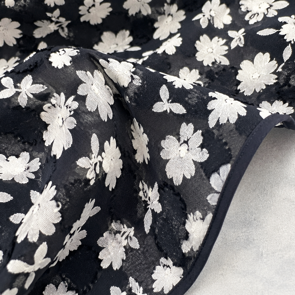 Vintage AnnaBelinda Oxford Navy & White Floral Dress UK 14/16