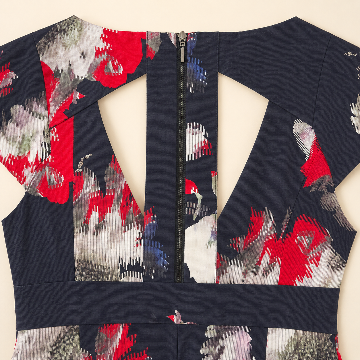 French Connection Floral Cut-Out Mini Dress UK 8