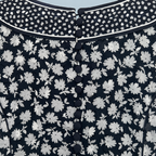 Vintage AnnaBelinda Oxford Navy & White Floral Dress UK 14/16