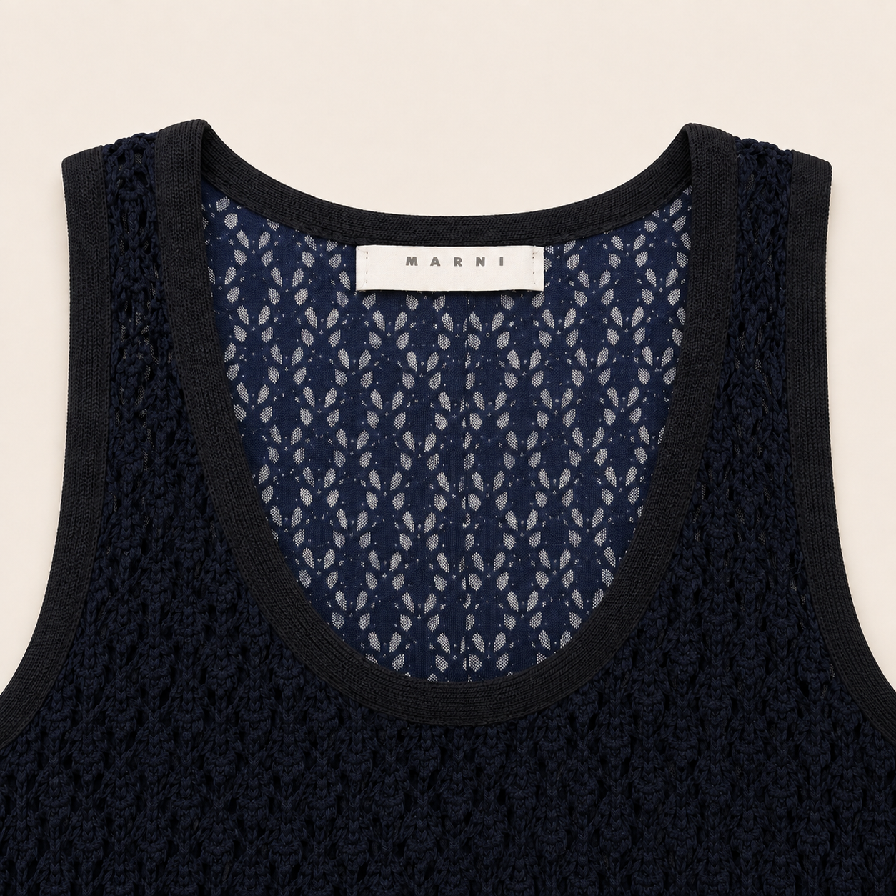 Marni Crochet & Wool-Blend A-Line Dress – Navy – Size S / UK 6