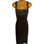 Nanette Lepore Grey & Blue High Waisted Dress  UK 10