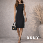 DKNY Black White Plaid Side Dress UK 12