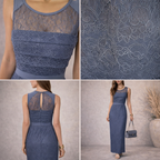 Whistles Narcisse Petrol Blue Lace Maxi Dress UK 10