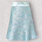 Marc Jacobs Blue Silk Jacquard Lace Trim Skirt  UK 10