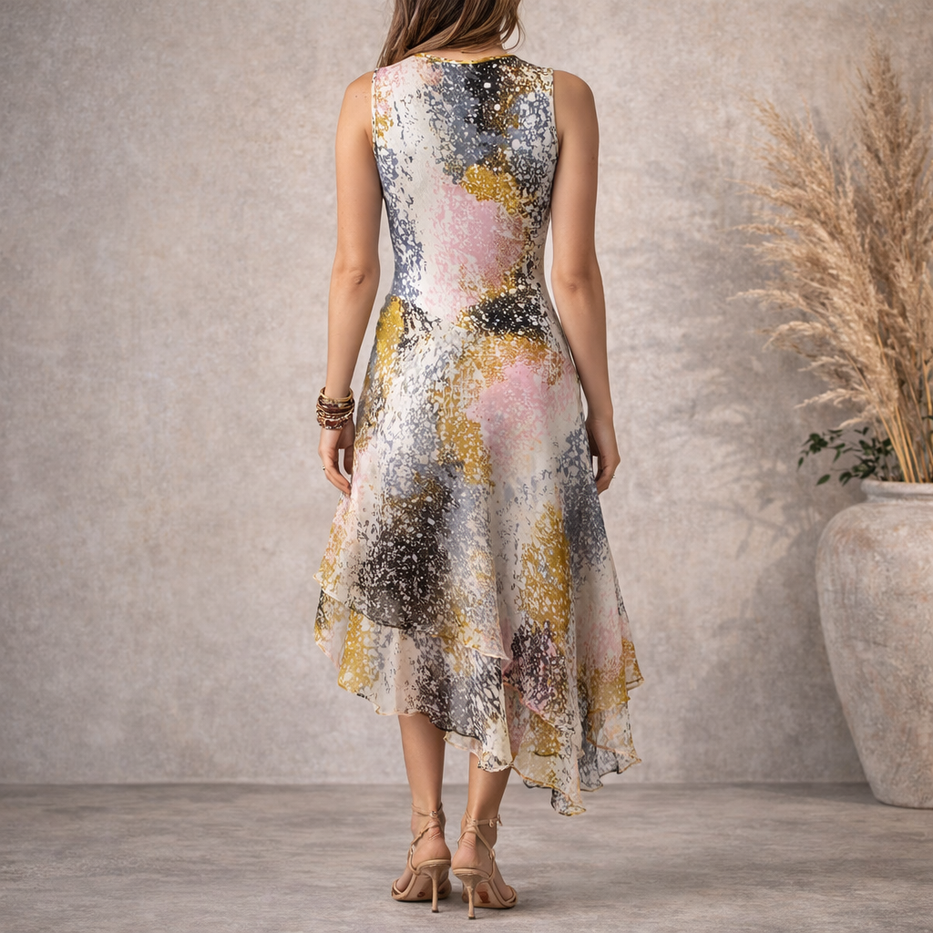 Diane Von Furstenberg Silk Asymmetrical Dress UK 10