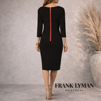 Frank Lyman Black White Red Striped Dress UK 14