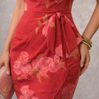 Paddy Campbell Vintage Cerise Pink Floral Silk Dress Suit UK 10/12