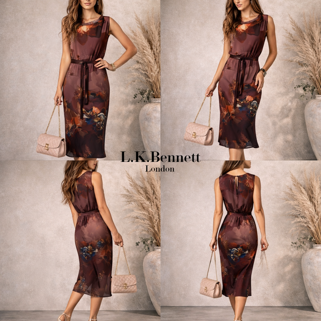 L.K. Bennett Tempest Multi Coloured Floral Dress UK 6
