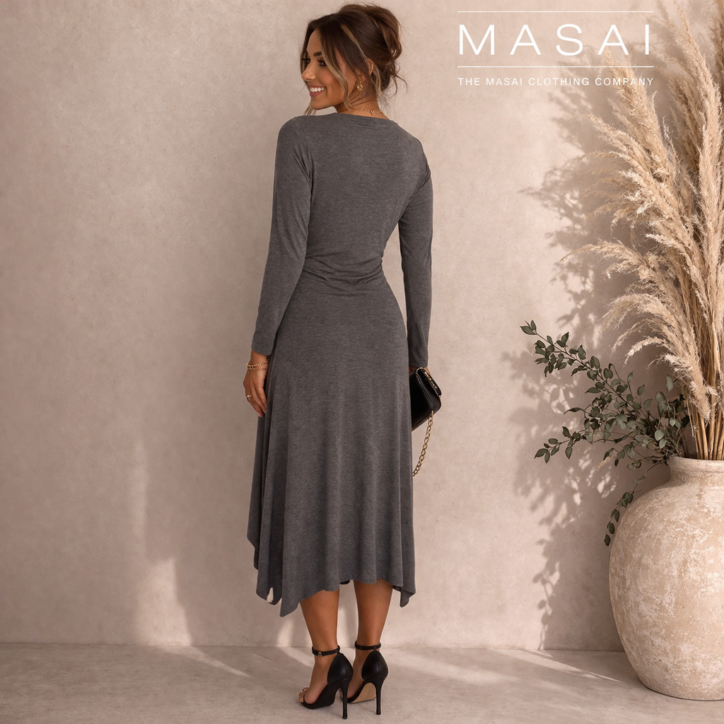 Masai Clothing Grey Jersey Dress UK 12/14