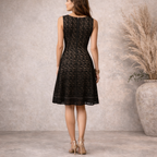 Eliza J Black Lace Ladder Detail Dress UK 10