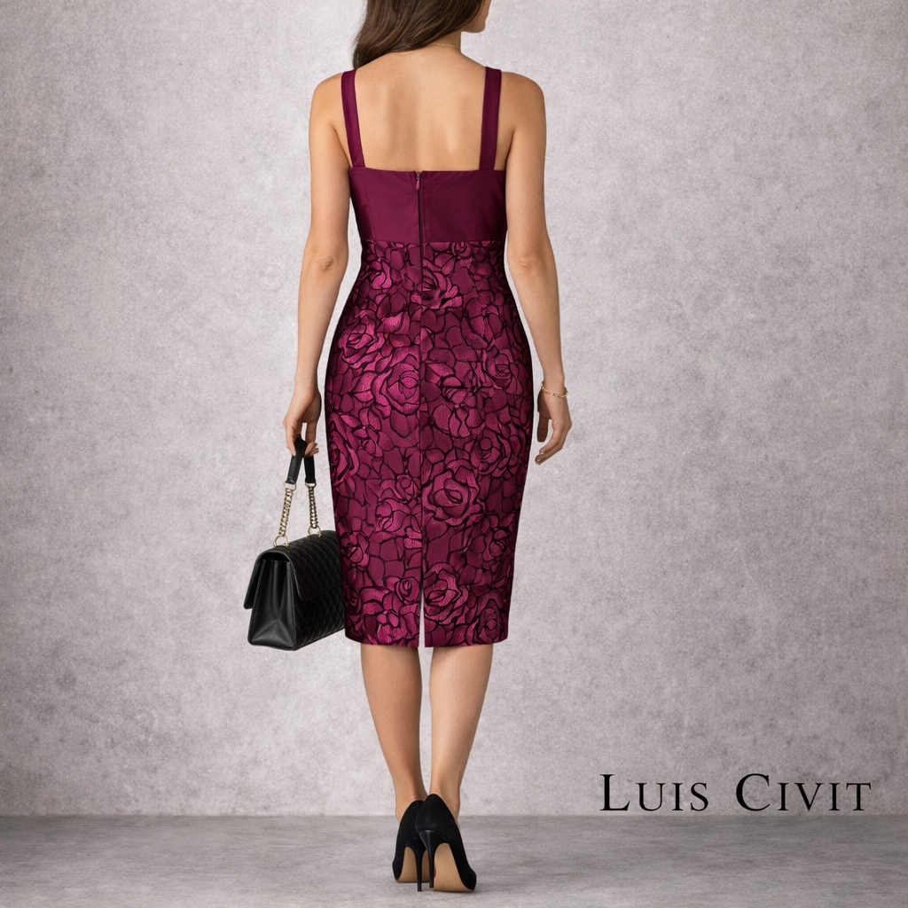 Luis Civit Pink Purple Floral Dress UK 10/12