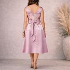 Dorothy Perkins Pink Floral Satin Bow Dress UK 8