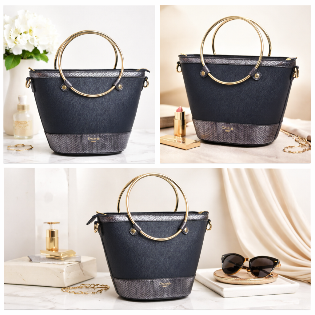 Dune Accessories Dircleo - Navy Circle Handle Tote NEW