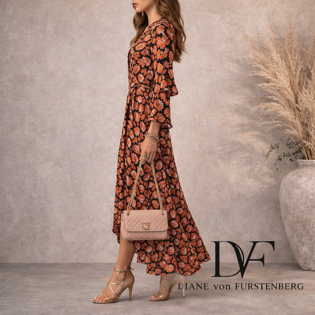 Diane Von Furstenberg Rare Vintage Silk Wrap Dress UK 8/10