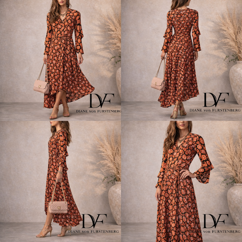 Diane Von Furstenberg Rare Vintage Silk Wrap Dress UK 8/10