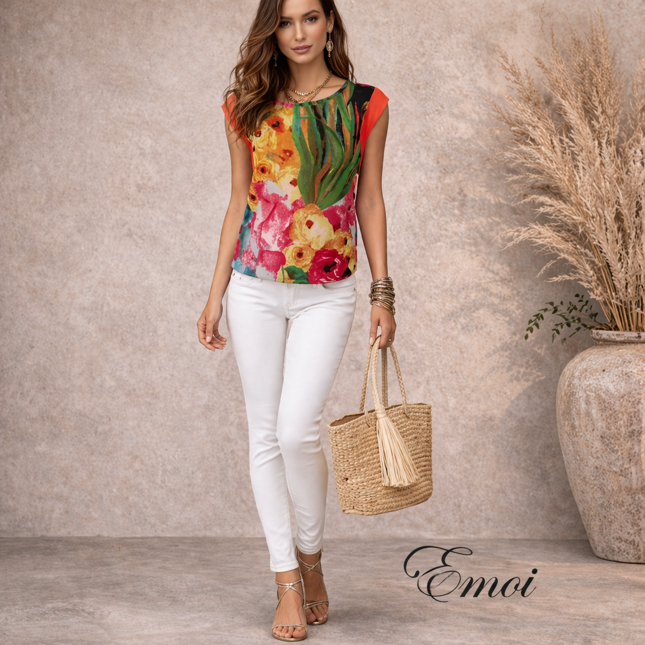 Emoi By Emonite Multi Coloured Floral Top  UK 8