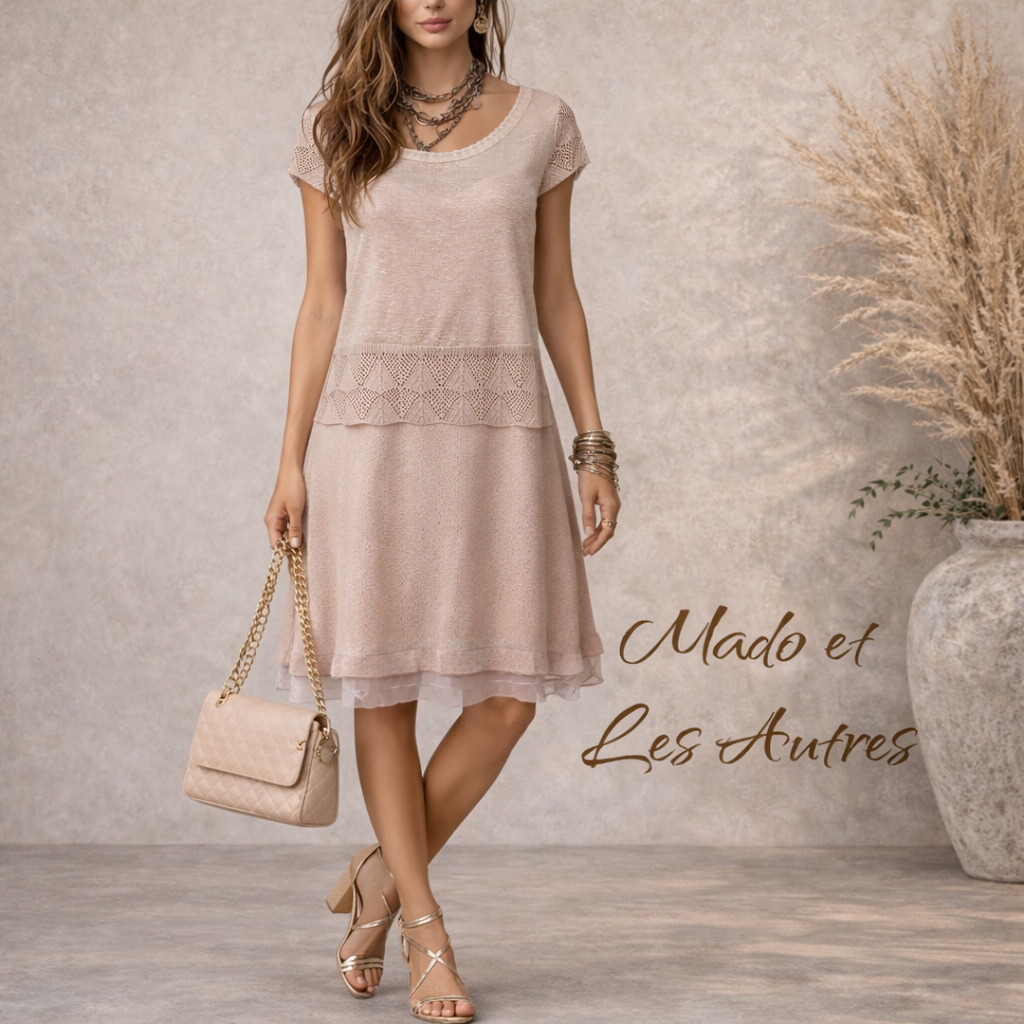 Mado et Les Autres Pale Blush Fine Knit Dress UK 10